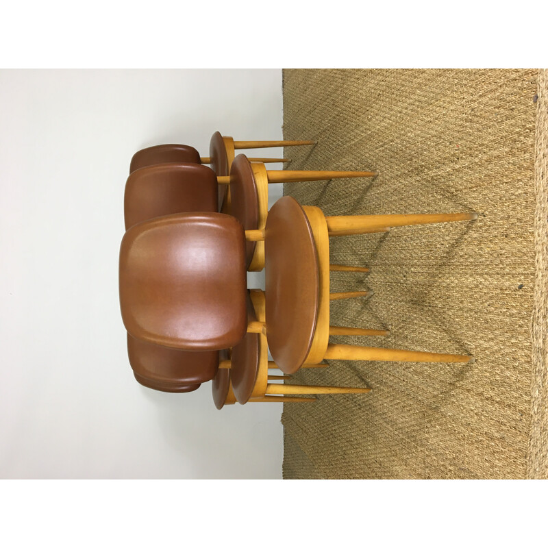 Suite of 5 Baumann chairs, Pegasus model circa 1960