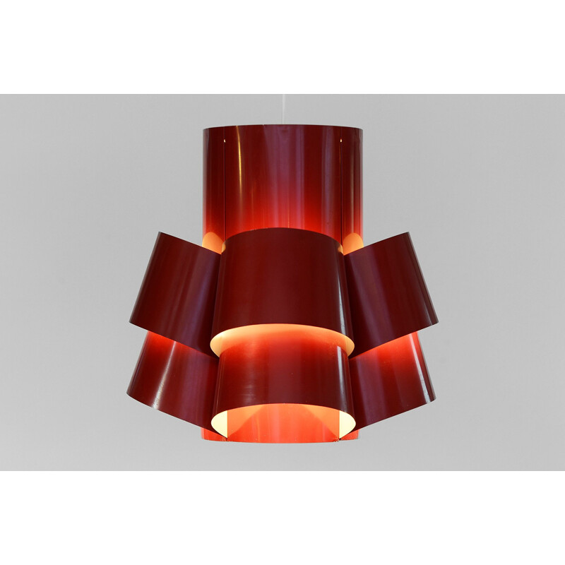 Vintage red XXL TN52 pendant light by Torsten Orrling for Hans-Agne Jakobsson AB, Sweden 1960s