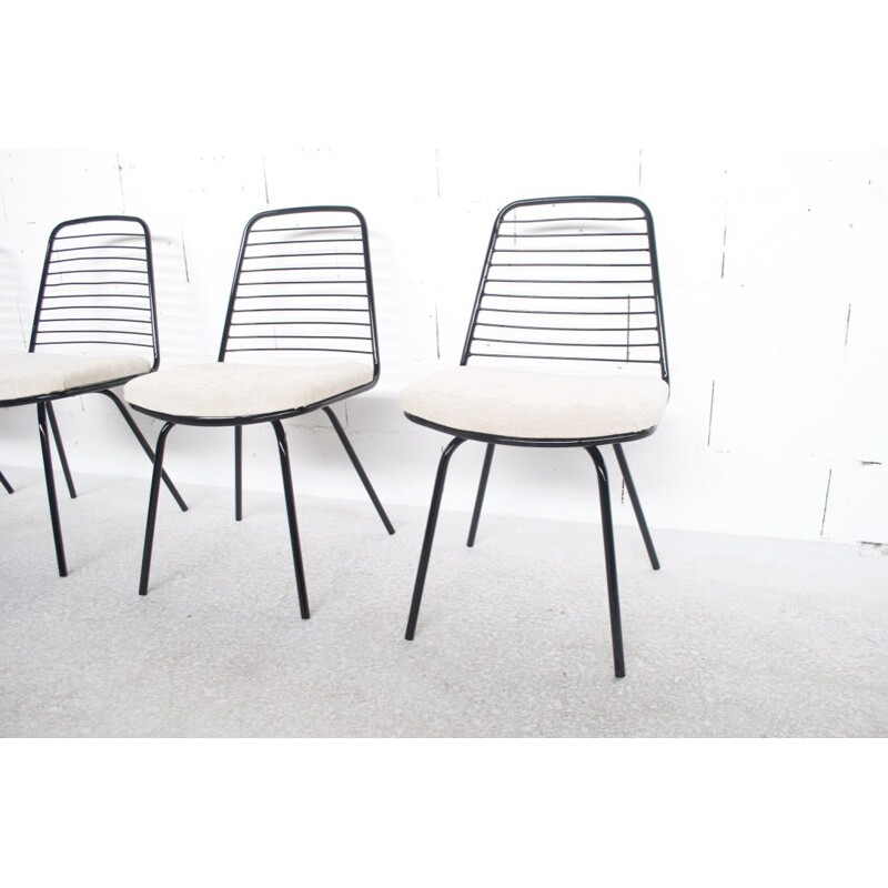 Suite de 4 chaises vintage par Jean Louis Bonnant, 1950