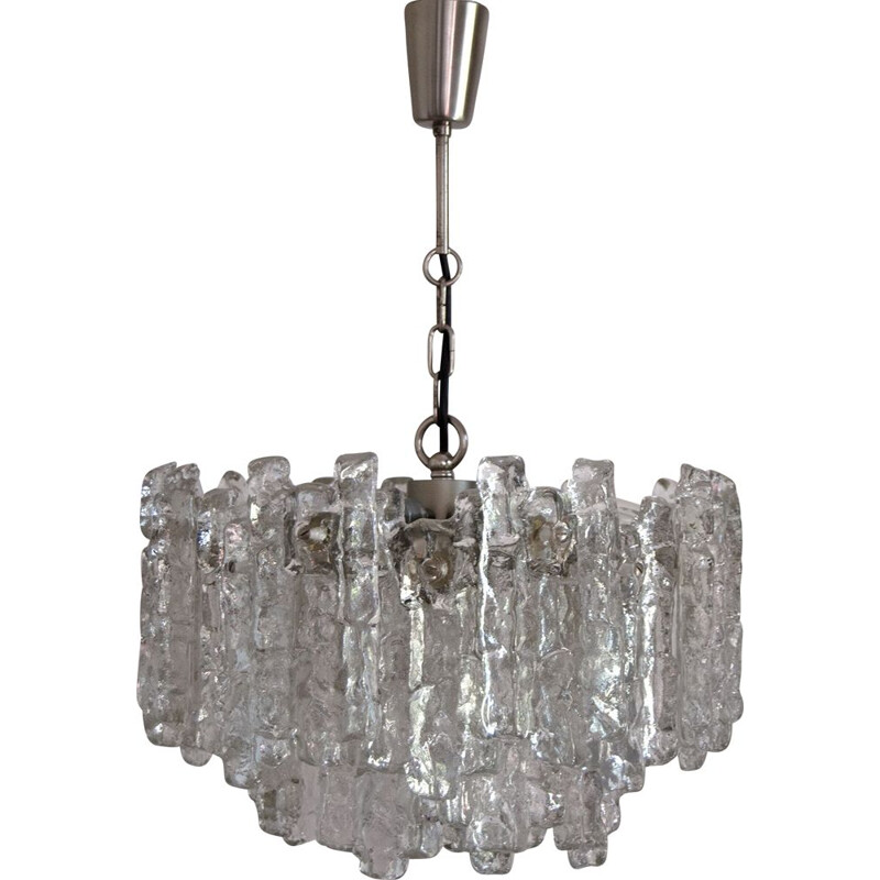 Vintage Ice Glass Pendant Lamp by JT Kalmar for Kalmar Franken AG 