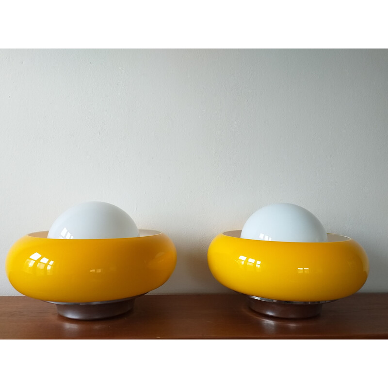 Pair of Meblo lamps by Harvey Guzzini, 1970s