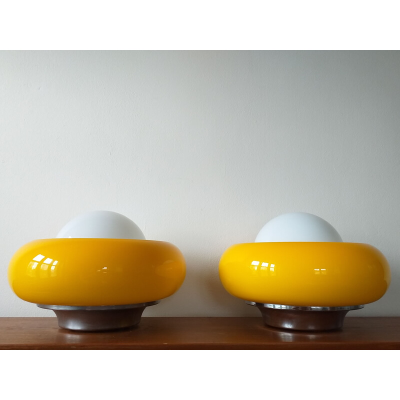 Pair of Meblo lamps by Harvey Guzzini, 1970s