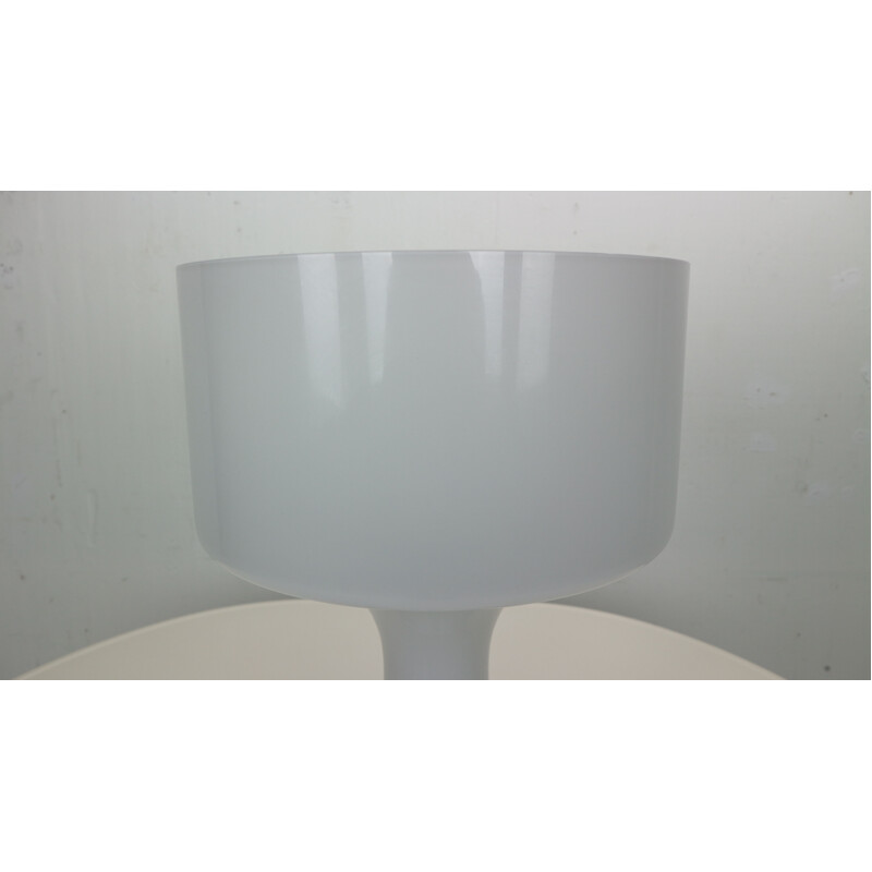 Lampe de table vintage en verre de Murano blanc  de Venini, 1960s