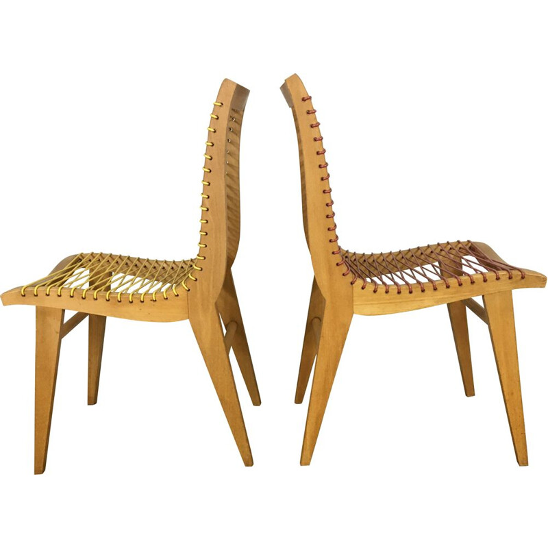 Pair of Chairs by Louis Sognot 1950