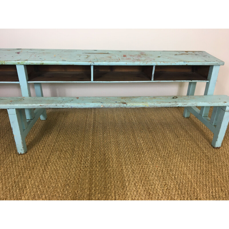 Vintage French school desk, 1950