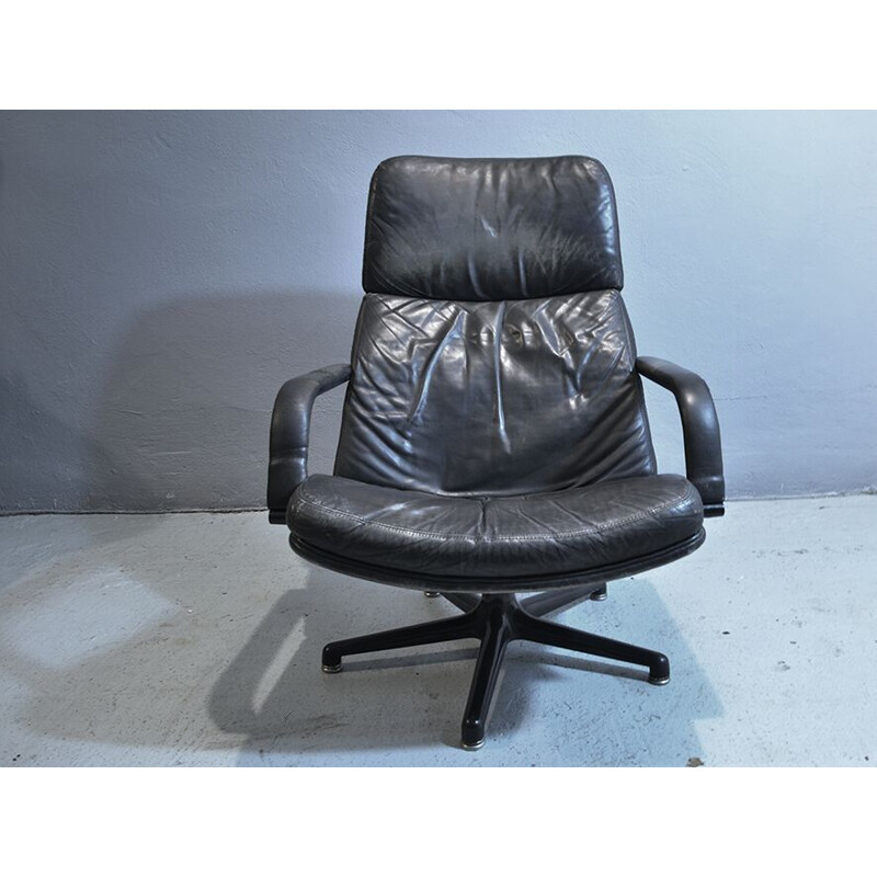 Vintage Leather Armchair by Geoffrey Harcourt For Artifort 1960s