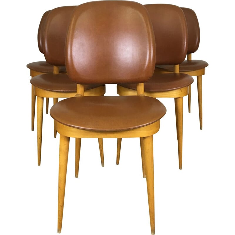 Suite of 5 Baumann chairs, Pegasus model circa 1960