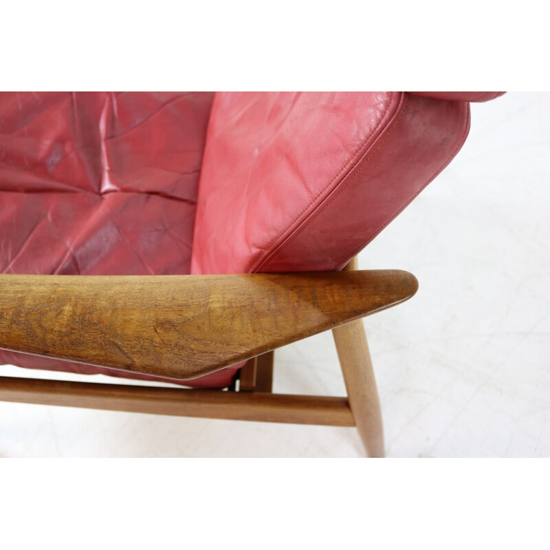 Vintage leather easy lounge chair by Arne Vodder for France and Son