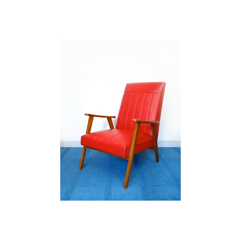 Red vintage armchair - 1950s