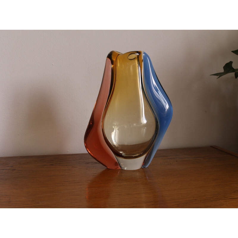 Vase de Bohême vintage par Hana Machovska 1950 
