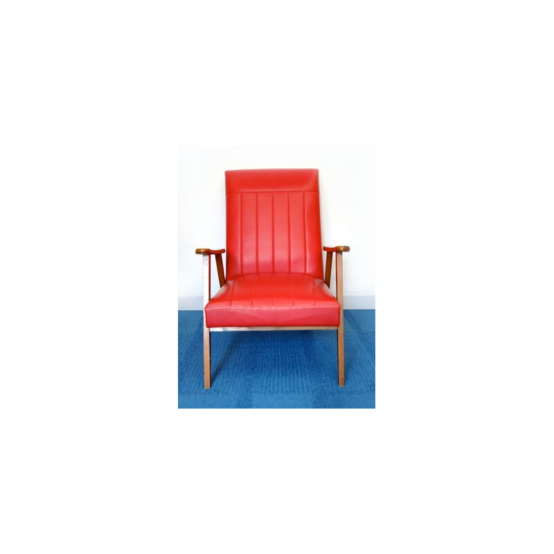 Red vintage armchair - 1950s