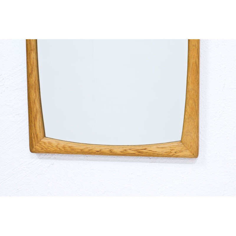 Vintage oak wall mirror model 619 by Fröseke, 1950 