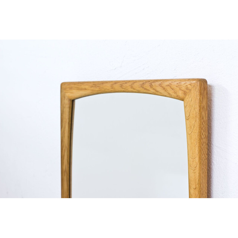 Vintage oak wall mirror model 619 by Fröseke, 1950 