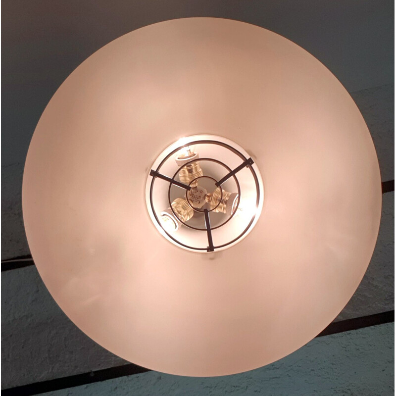 Italian opaline glass vintage pendant light