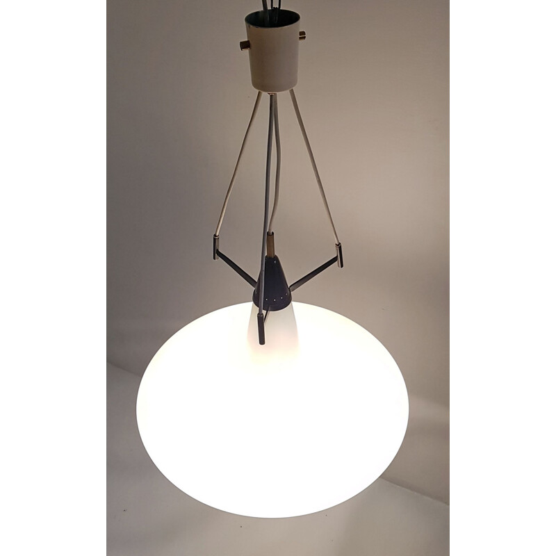 Italian opaline glass vintage pendant light