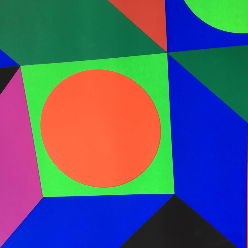 Sérigraphie Op Art Vintage de Victor Vasarely, 1968