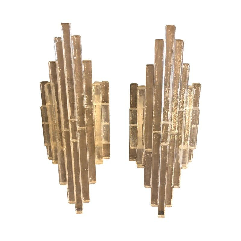 Set of Two vintage Wall Sconces by Albano Poli for Poliarte, 1960