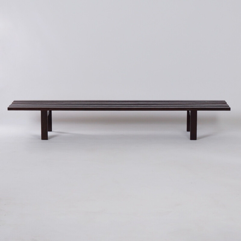 Vintage Wenge Slat Bench model bz -81 by Martin Visser for Spectrum, 1960s