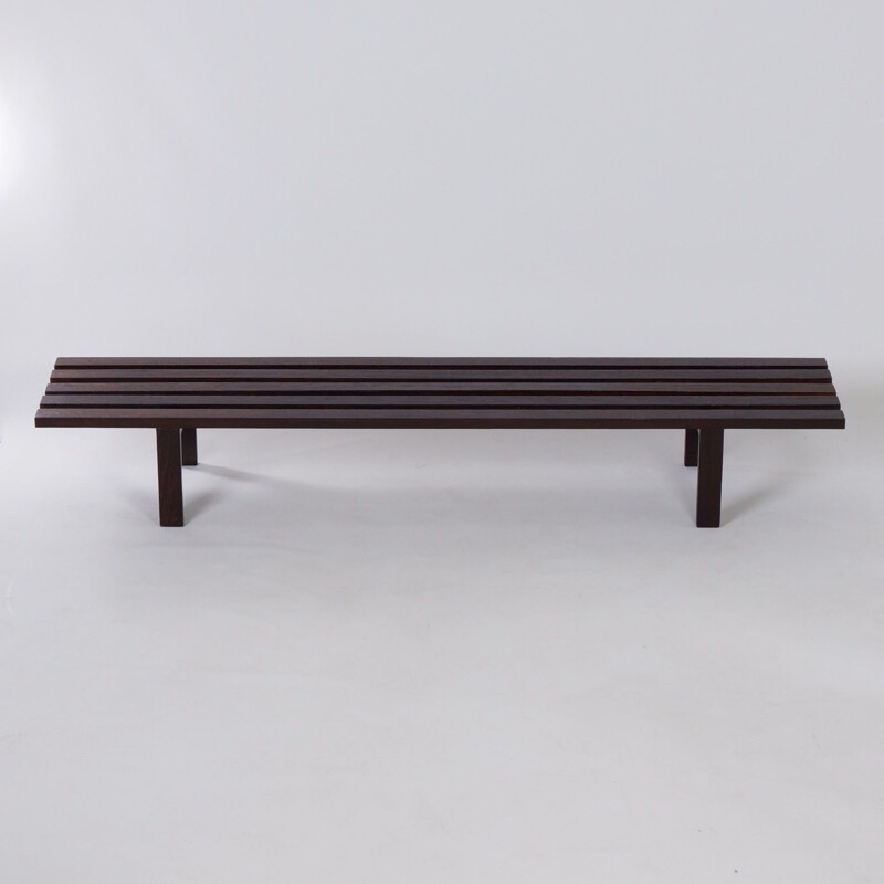 Vintage Wenge Slat Bench model bz -81 by Martin Visser for Spectrum, 1960s