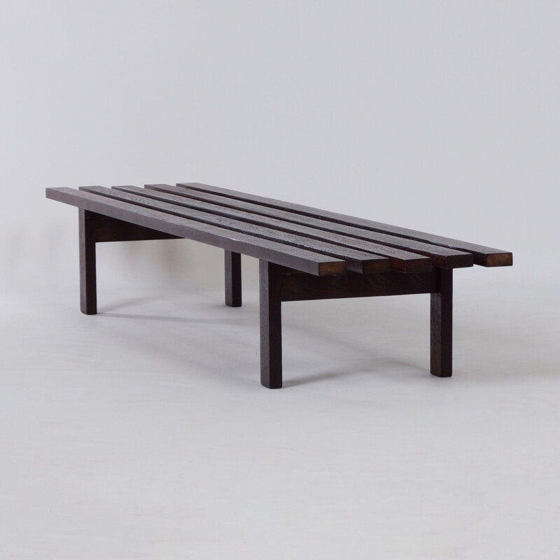 Vintage Wenge Slat Bench model bz -81 by Martin Visser for Spectrum, 1960s