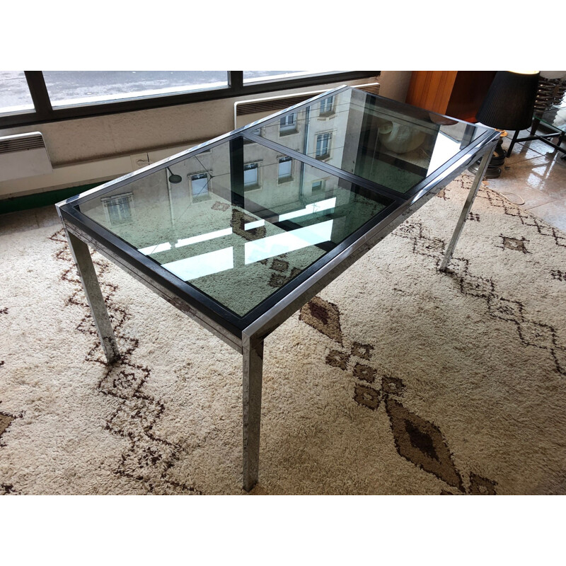 Vintage Italian glass table with extension