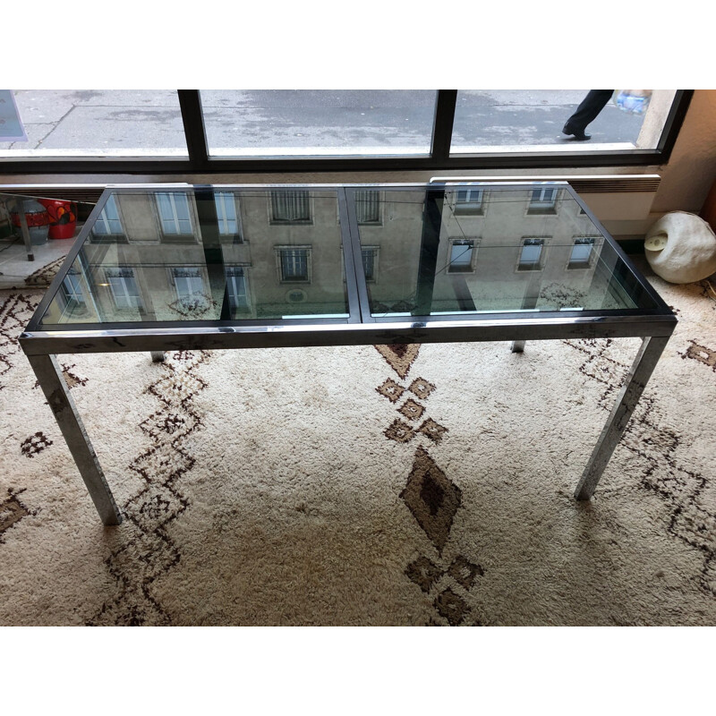 Vintage Italian glass table with extension