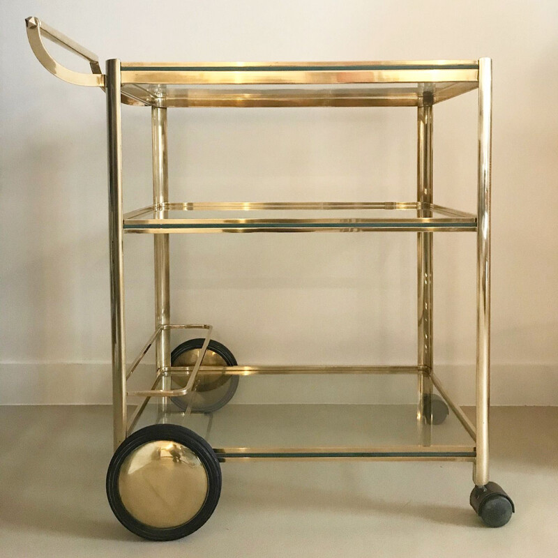 Chariot à service vintage de Jacques Quinet pour la Maison Malabert 