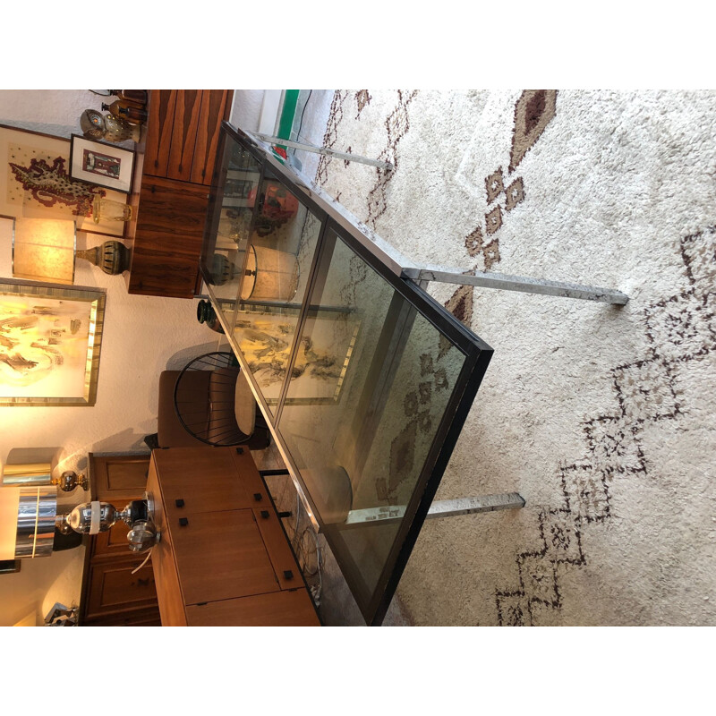 Vintage Italian glass table with extension