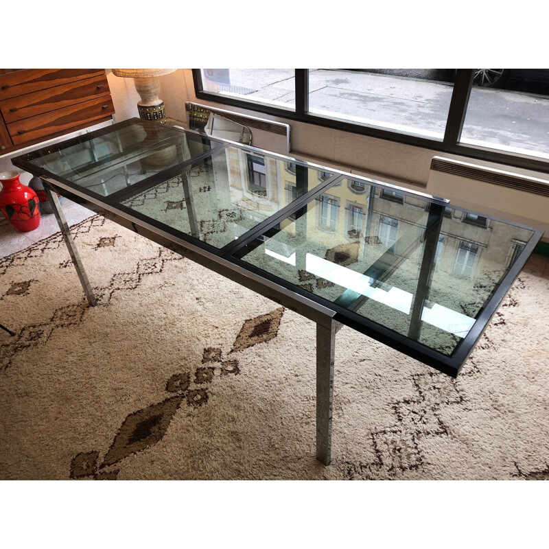 Vintage Italian glass table with extension
