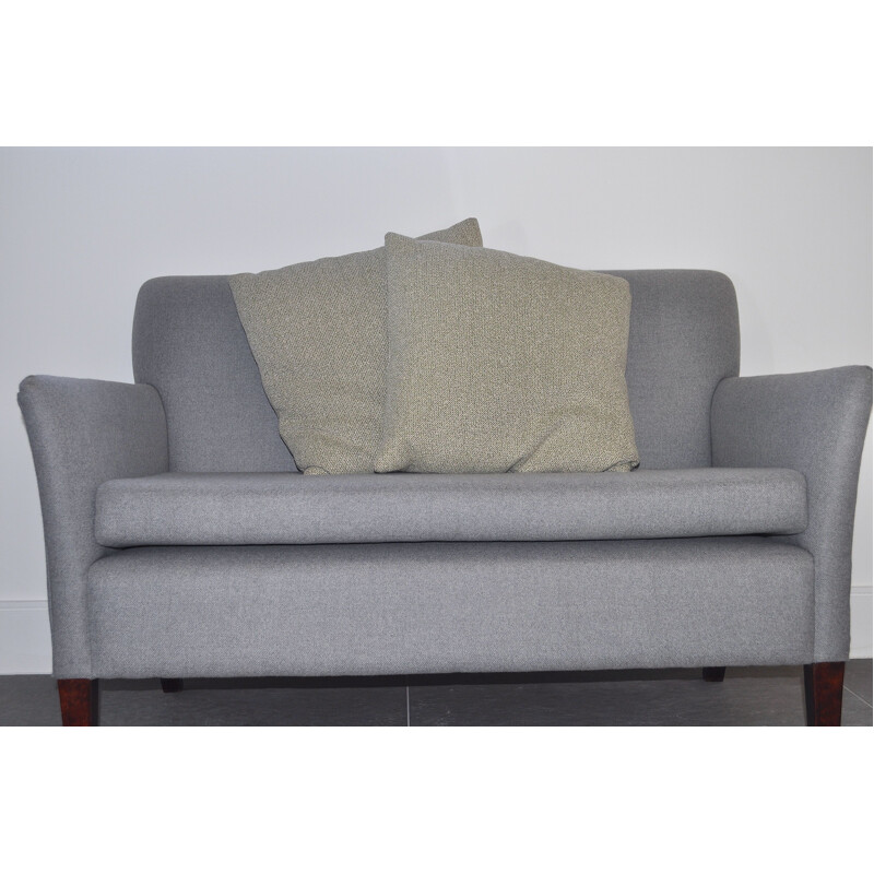 Vintage Two Seater Danish Sofa in grey wool