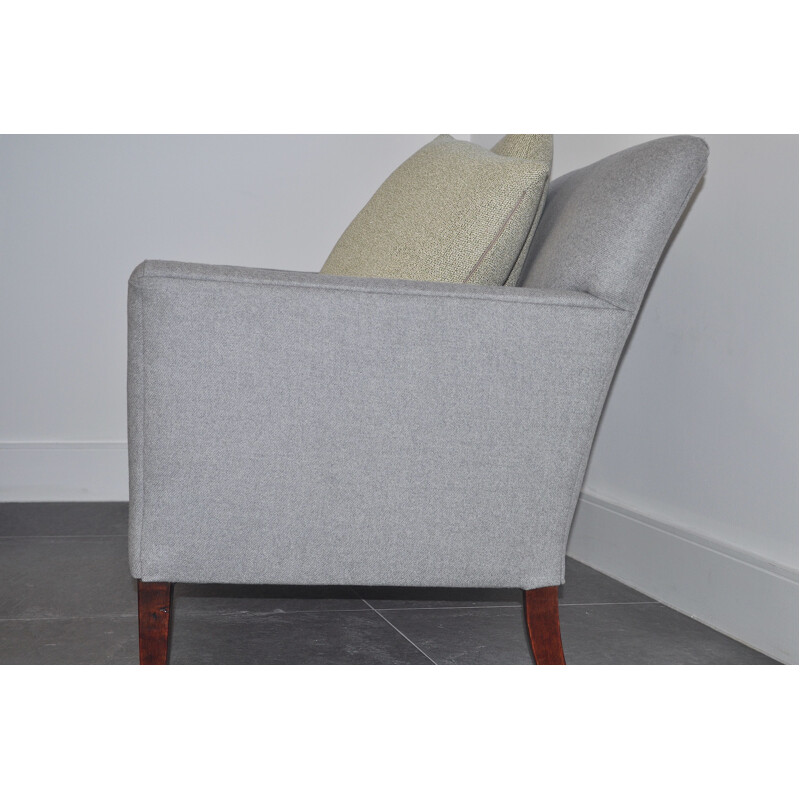 Vintage Two Seater Danish Sofa in grey wool