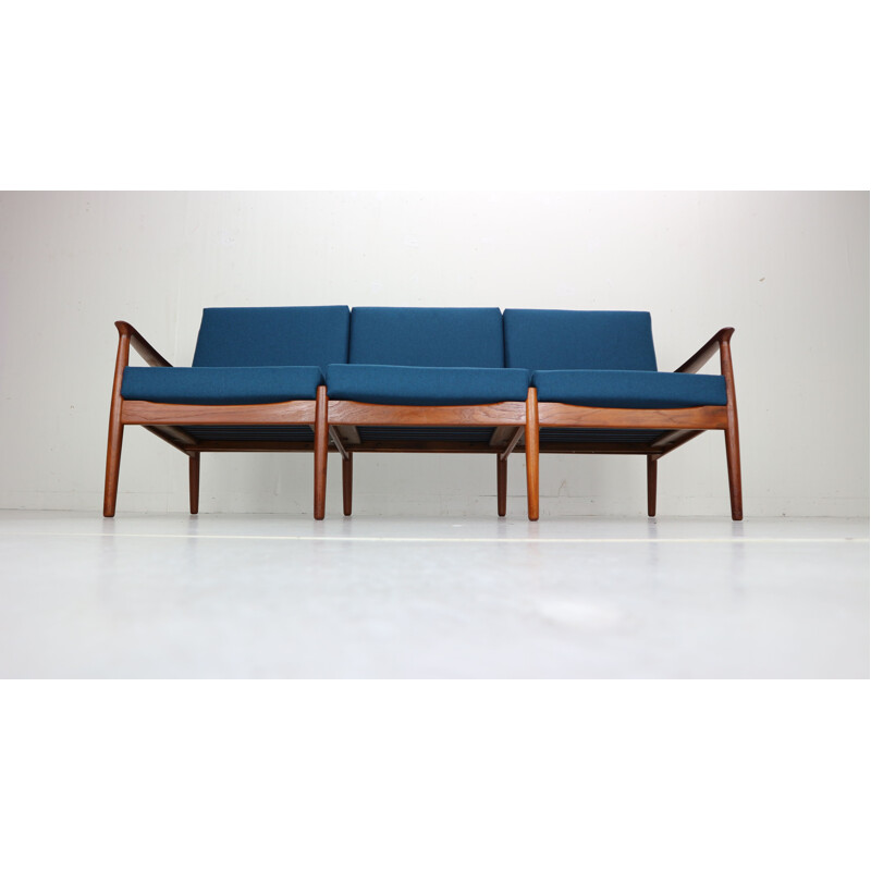 Vintage Three-Seat Teak Sofa by Grete Jalk for Glostrup Møbelfabrik, 1960s, Denmark