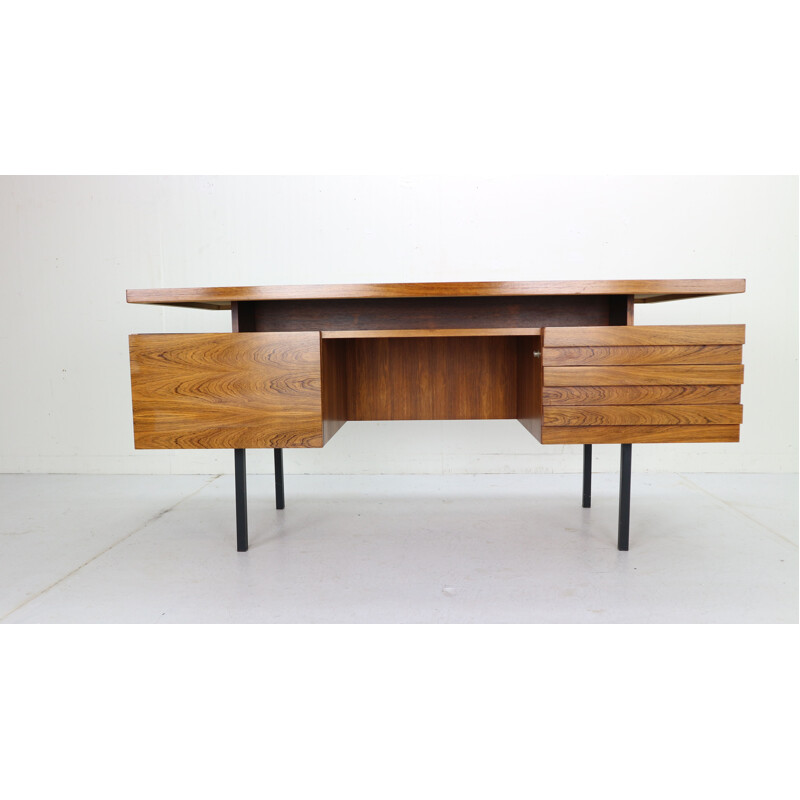 Vintage rosewood writing table desk by Leo Bub for Wertmöbel, 1960s