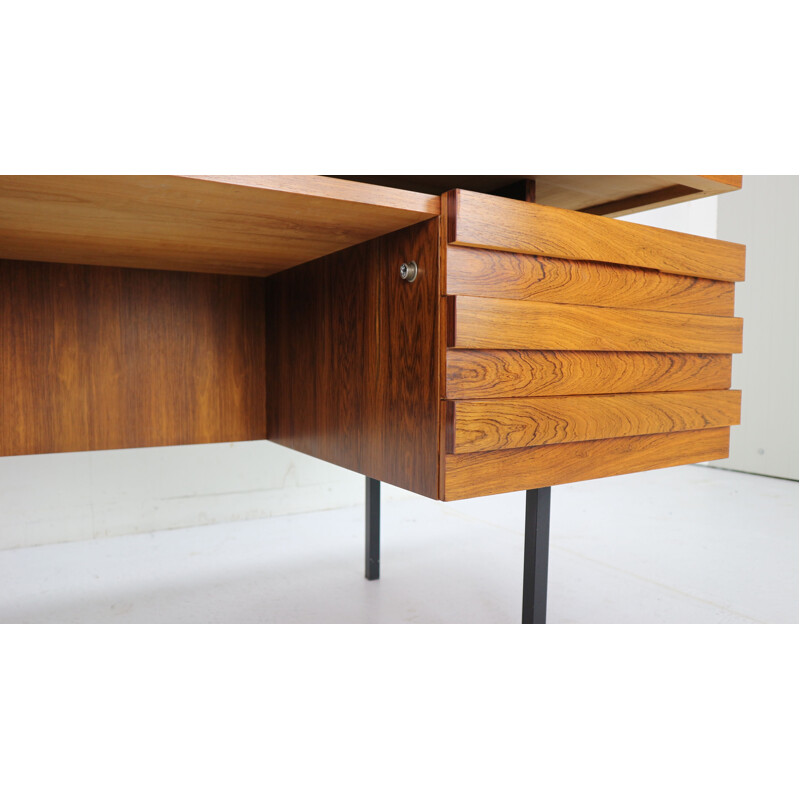 Vintage rosewood writing table desk by Leo Bub for Wertmöbel, 1960s