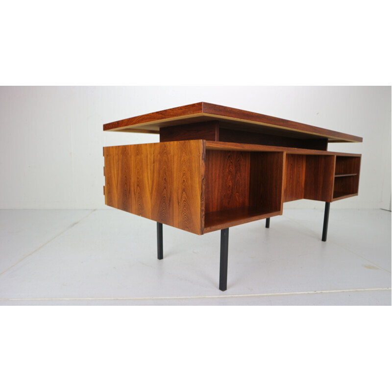Vintage rosewood writing table desk by Leo Bub for Wertmöbel, 1960s
