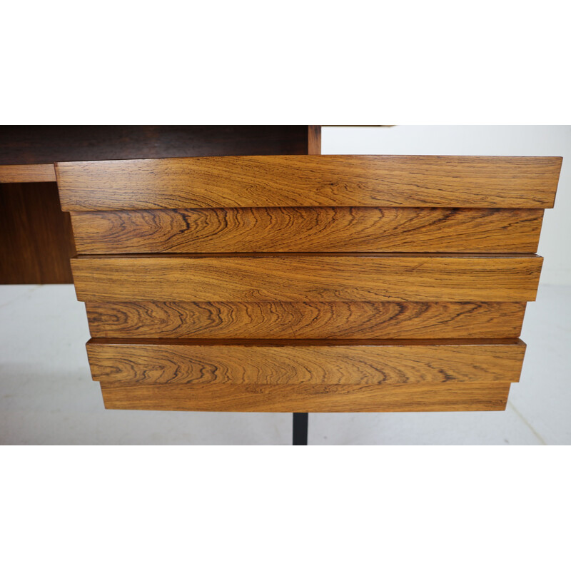 Vintage rosewood writing table desk by Leo Bub for Wertmöbel, 1960s