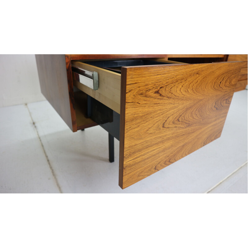 Vintage rosewood writing table desk by Leo Bub for Wertmöbel, 1960s