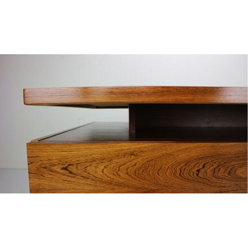 Vintage rosewood writing table desk by Leo Bub for Wertmöbel, 1960s