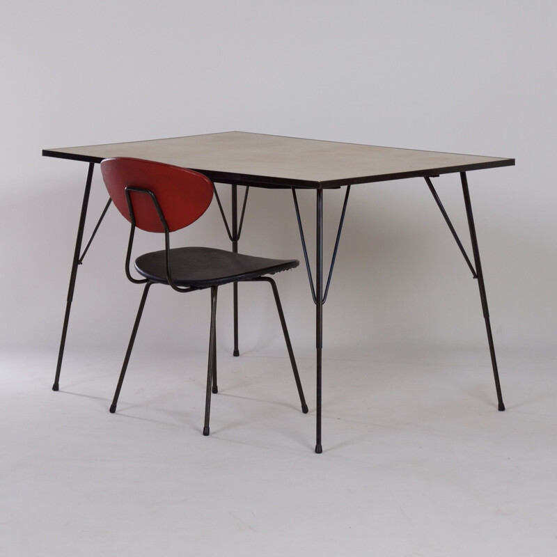 Vintage Table and Chair by Rudolf Wolf for Elsrijk, 1960s