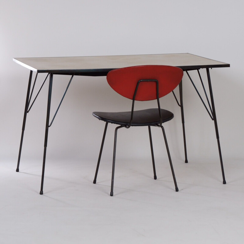 Vintage Table and Chair by Rudolf Wolf for Elsrijk, 1960s
