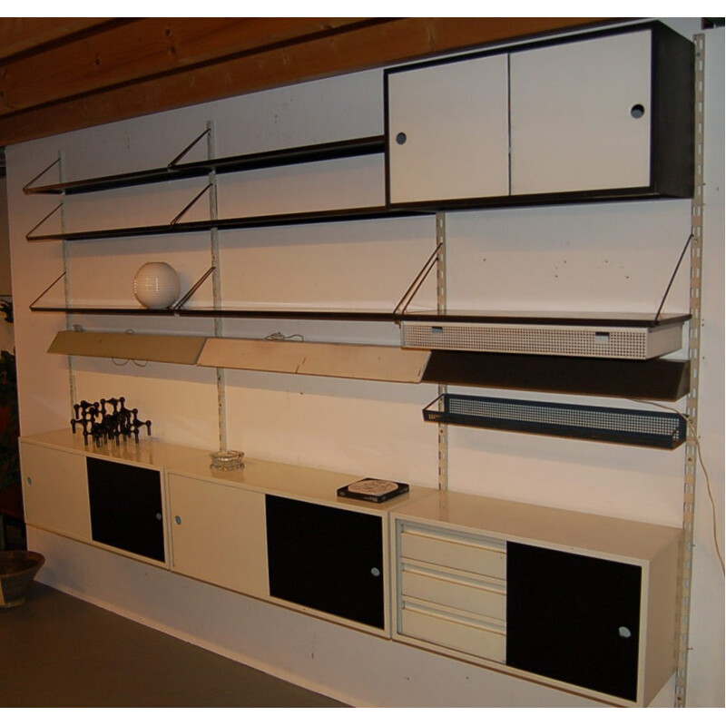 Modular wall unit with shelves and cabinets, Tjerk REIJENGA - 1950s