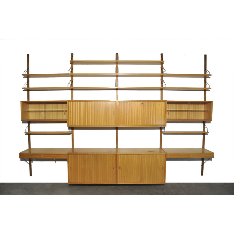 Vintage oak modular wall unit by Poul Cadovius for Cado, 1960s