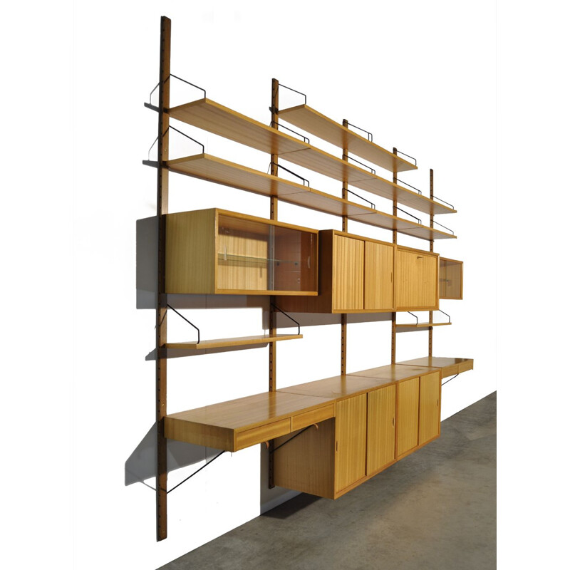 Vintage oak modular wall unit by Poul Cadovius for Cado, 1960s