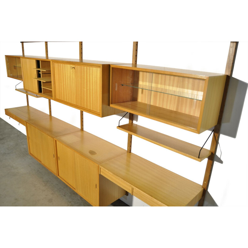 Vintage oak modular wall unit by Poul Cadovius for Cado, 1960s