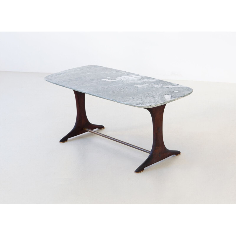 Vintage Italian low table with marble top 1950s 