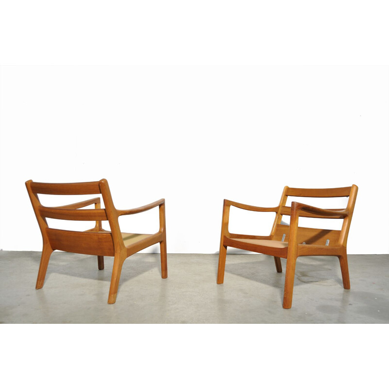 Vintage elegant teak easy chairs "Senator series" by Ole Wanscher for Cado, 1960s