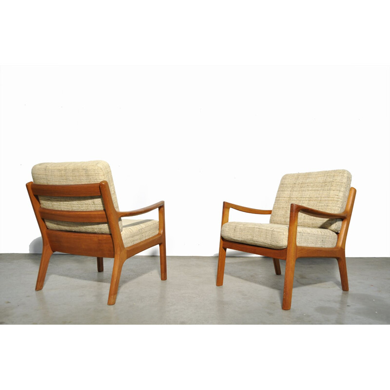 Vintage elegant teak easy chairs "Senator series" by Ole Wanscher for Cado, 1960s