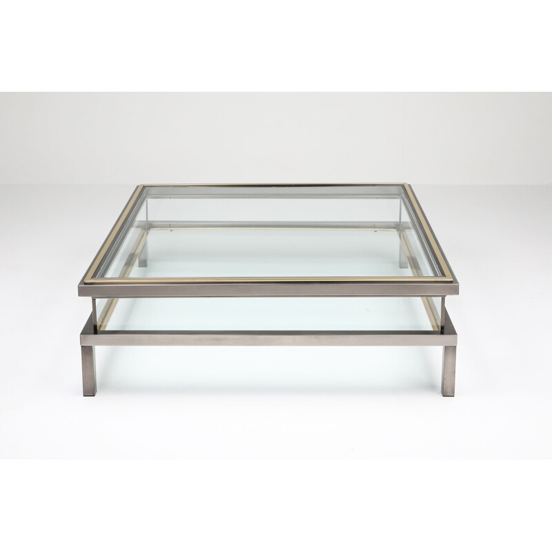 Vintage sliding coffee table by Jansen, France 1970