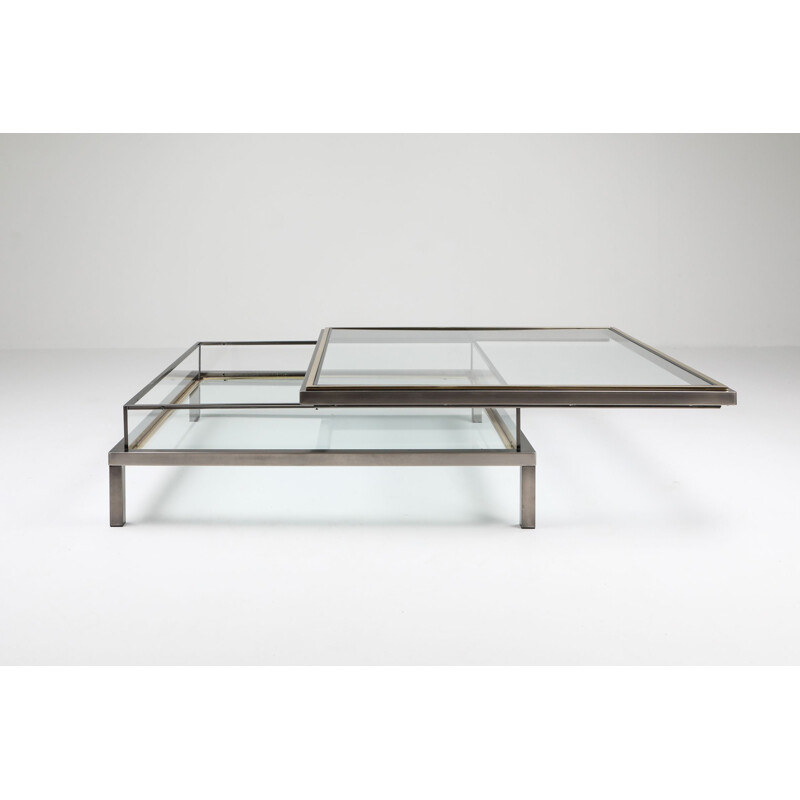 Vintage sliding coffee table by Jansen, France 1970