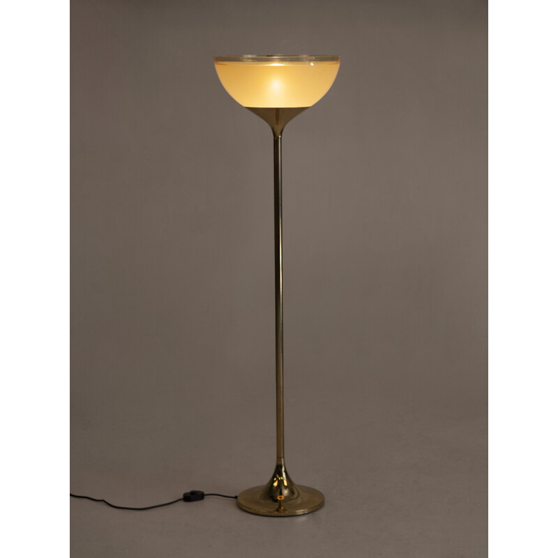 Lampadaire vintage en laiton de Franco Bresciani pour Guzzini, 1970 